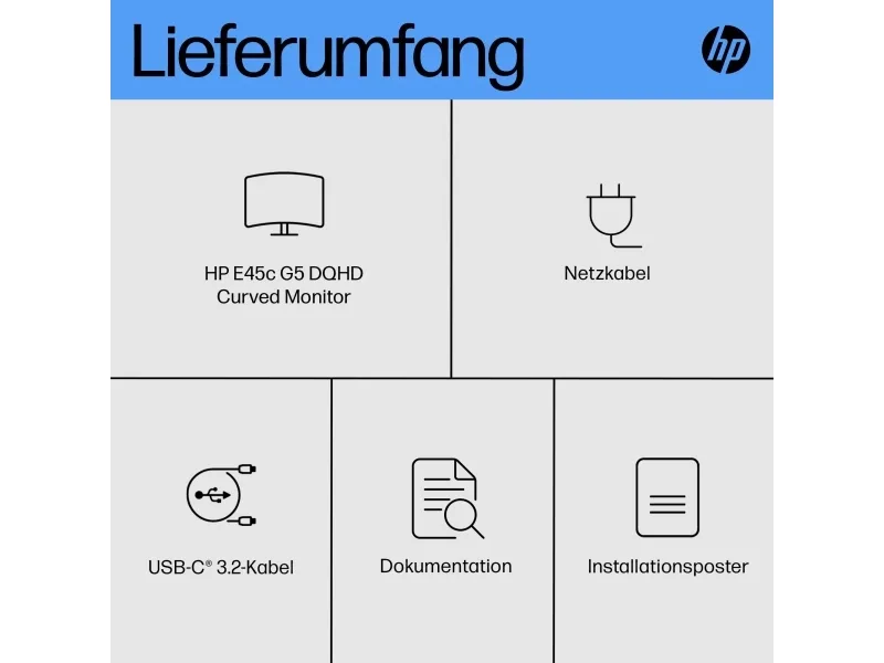 [OUTLET] - HP E45c G5 - E-Series - LED-skærm - kurvet - 44.5