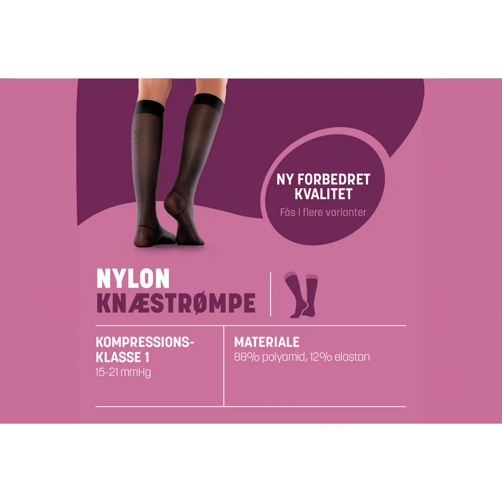 Mabs Nylon Knee Design Black - Flere størrelser