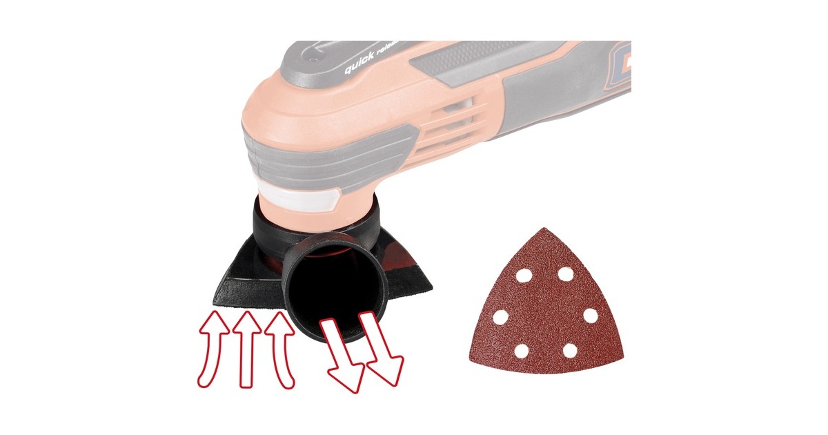 EINHELLTE-MG 350 EQ Multitool multifunctioneel gereedschap  (Rood/zwart, Incl. koffer, invalzaagblad en schuurpapier)