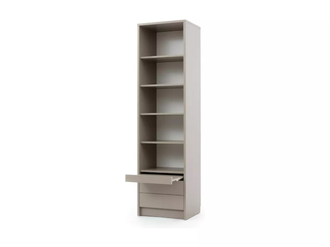 Lit escamotable avec bureau et 2 colonnes 140x200 cm panneaux de fibres taupe GOYA