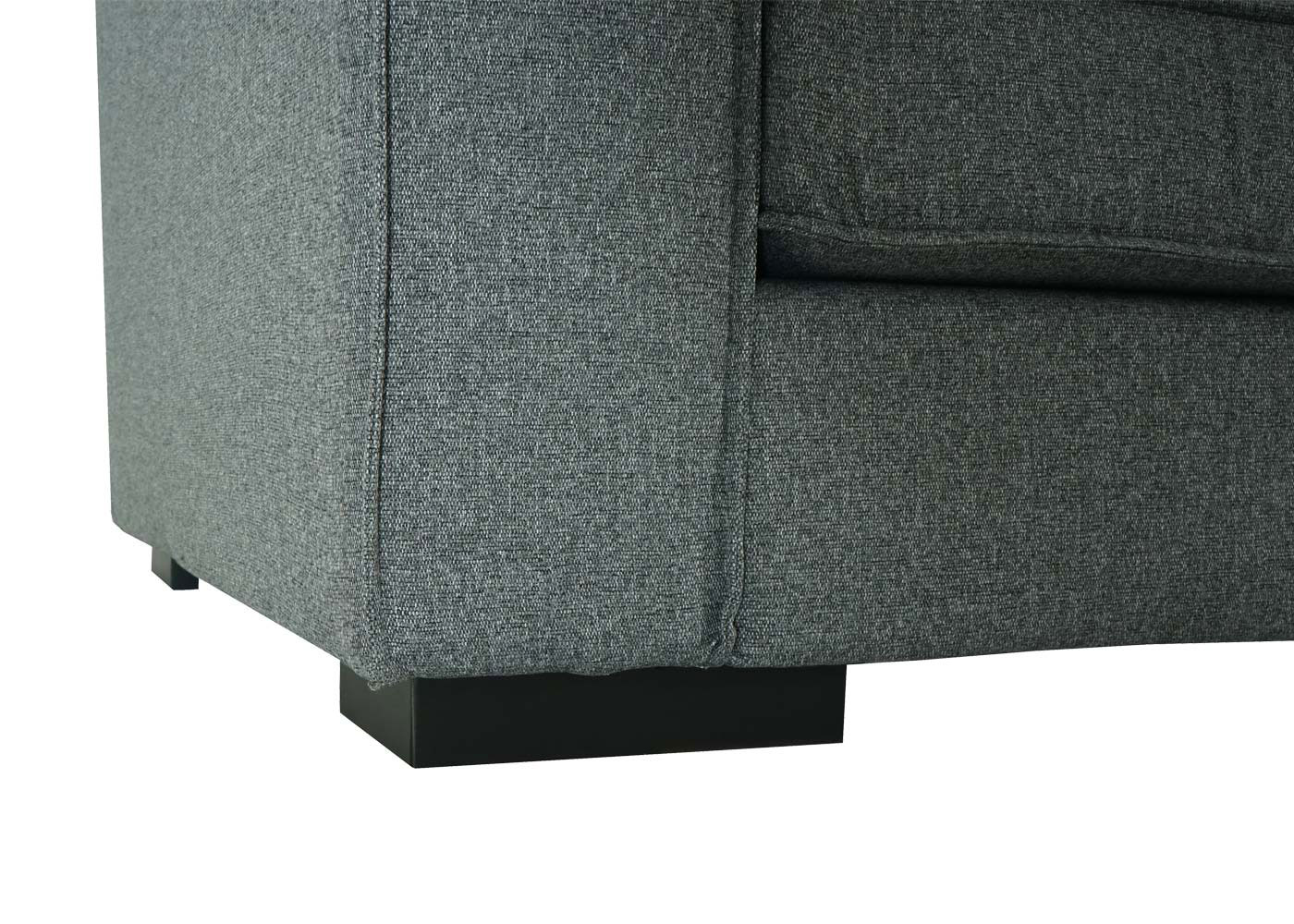 Ecksofa MCW-J58, Couch Sofa mit Ottomane rechts, Made in EU, wasserabweisend 295cm ~ Stoff/Textil grau