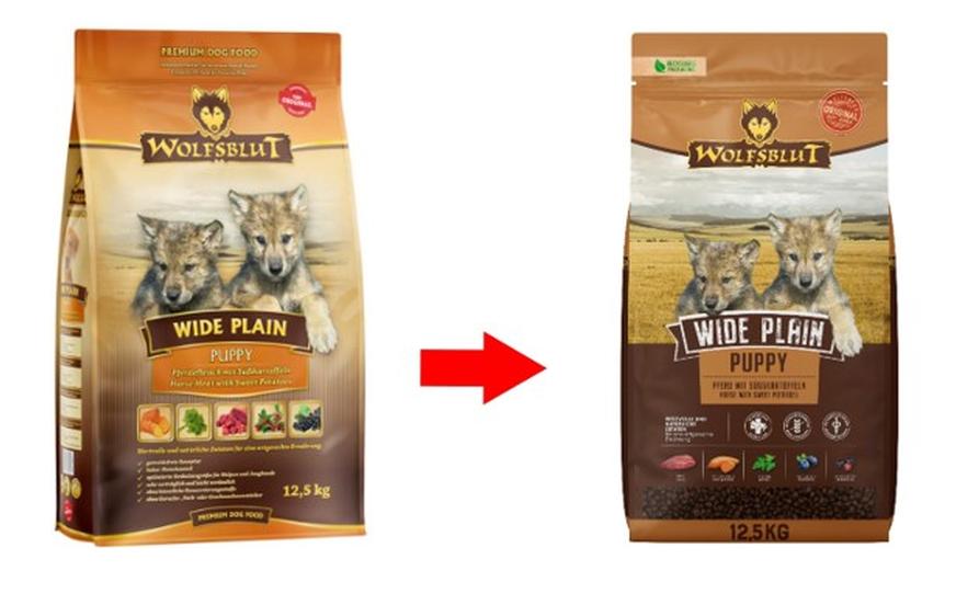 Trockenfutter Dog Wide Plain Puppy, 12.5 kgMit Pferd und Süsskartoffel