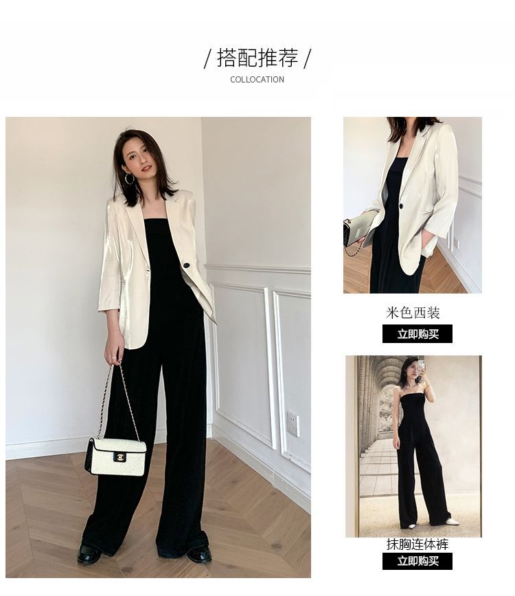 Godeko - Strapless jumpsuit met wijde pijpen