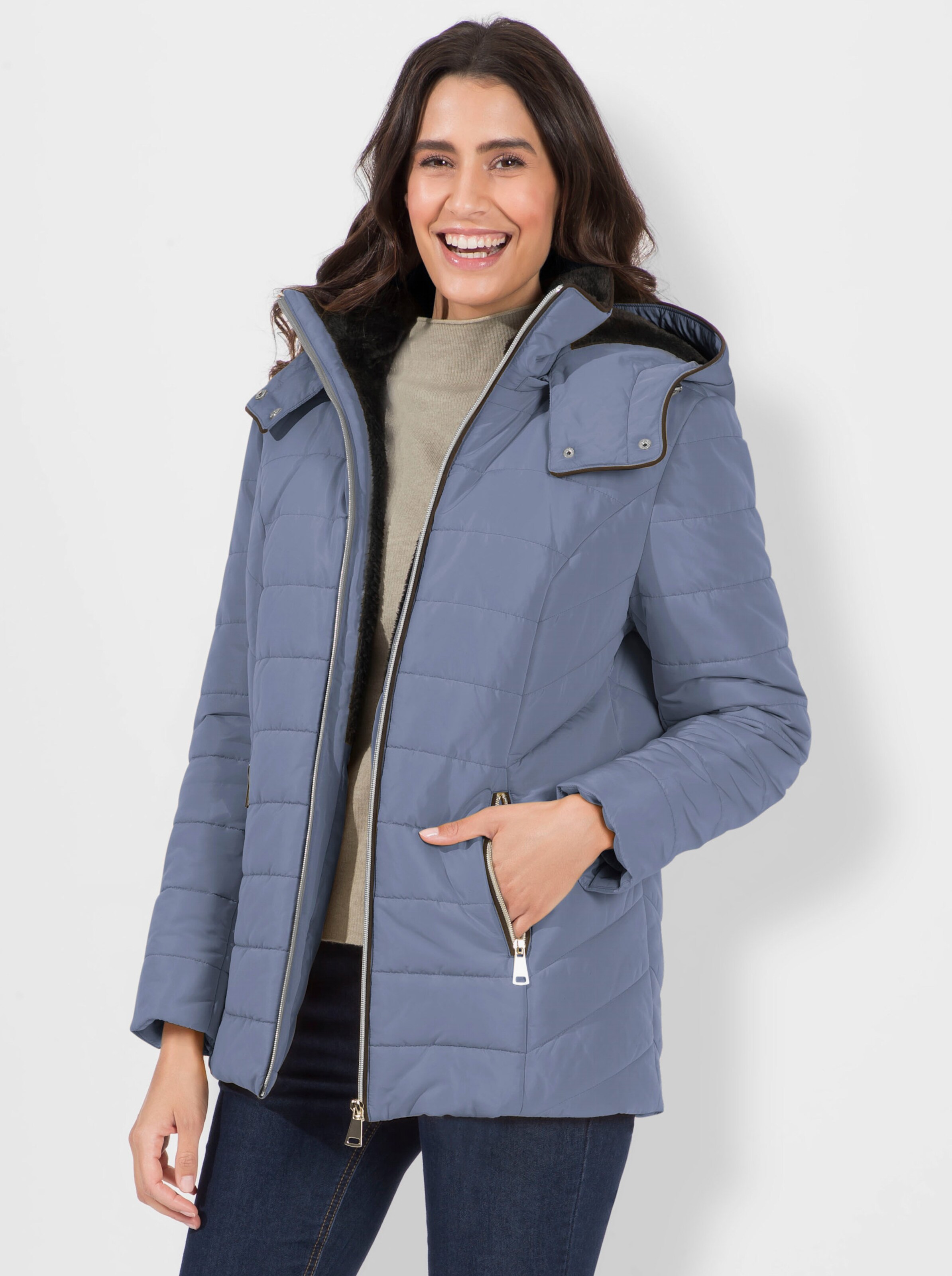 Steppjacke mit Teddy-Fleece innen