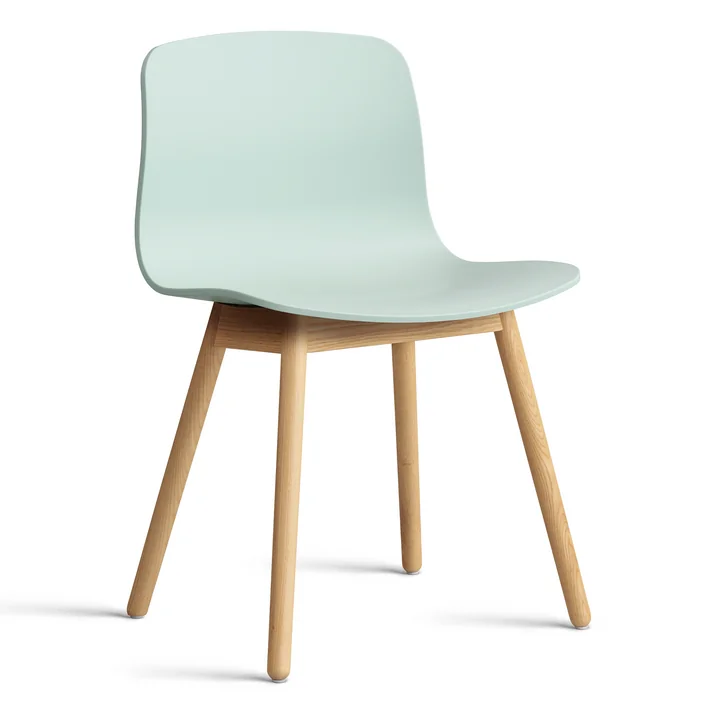 HAY - About A Chair AAC 12, Eiche lackiert / dusty mint 2.0 (Kunststoffgleiter)
