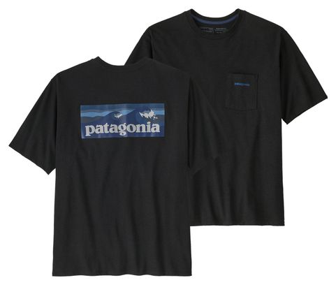 T-Shirt Patagonia Boardshort Logo Pocket Noir