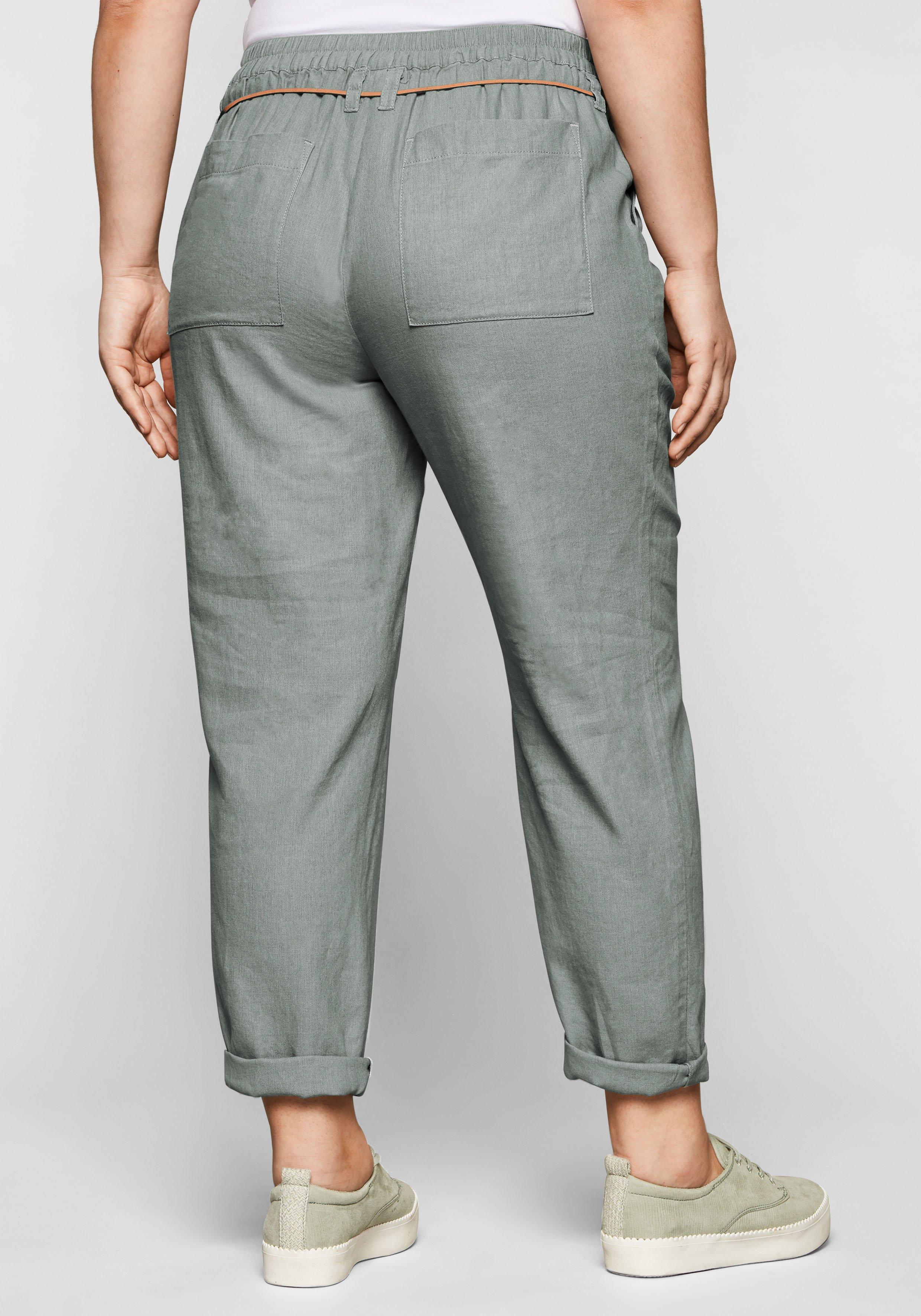 Schlupfhose im Leinen-Mix.