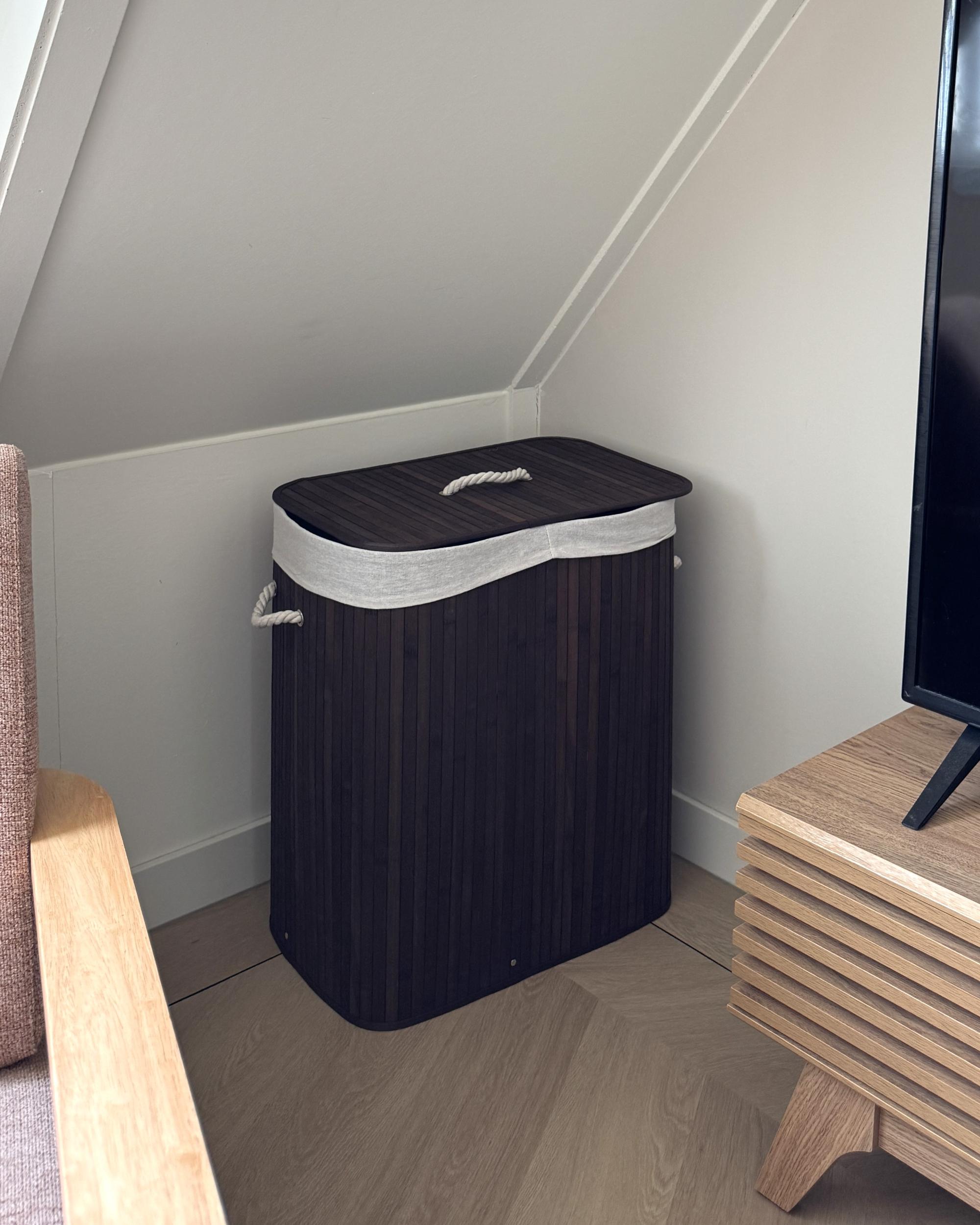 Mand KANDY Bamboehout Donkerbruin 72 L