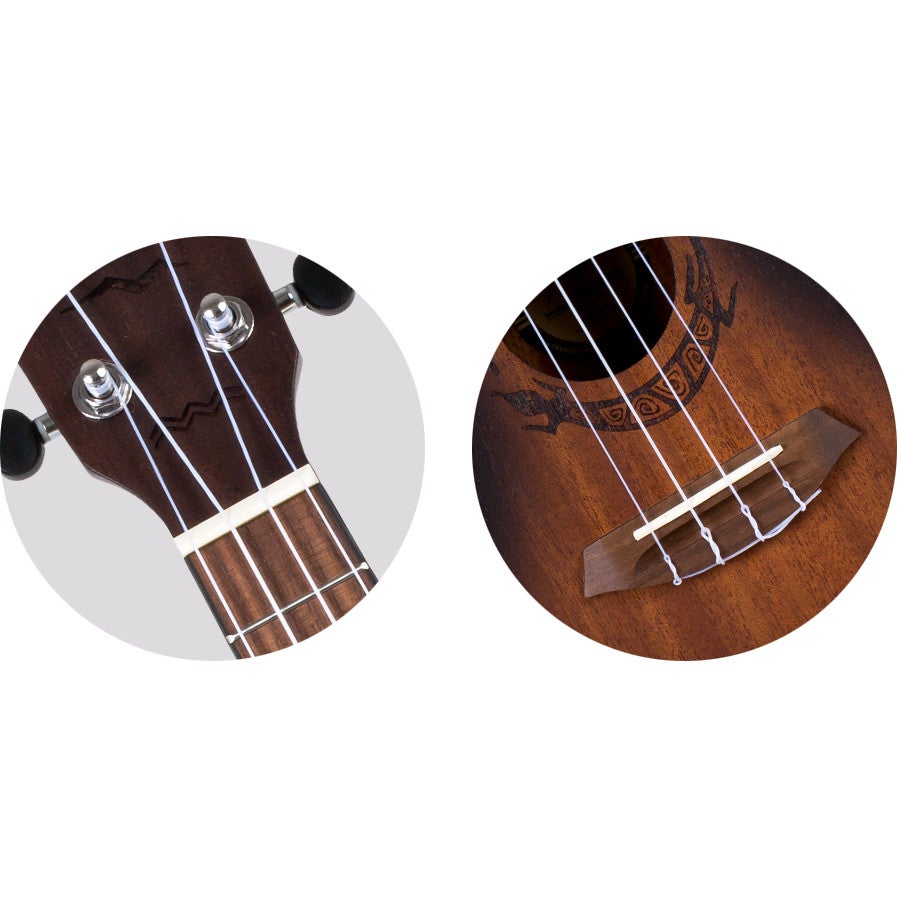 Flight Gemstone Series DUC380 Amber concert ukelele met gigbag