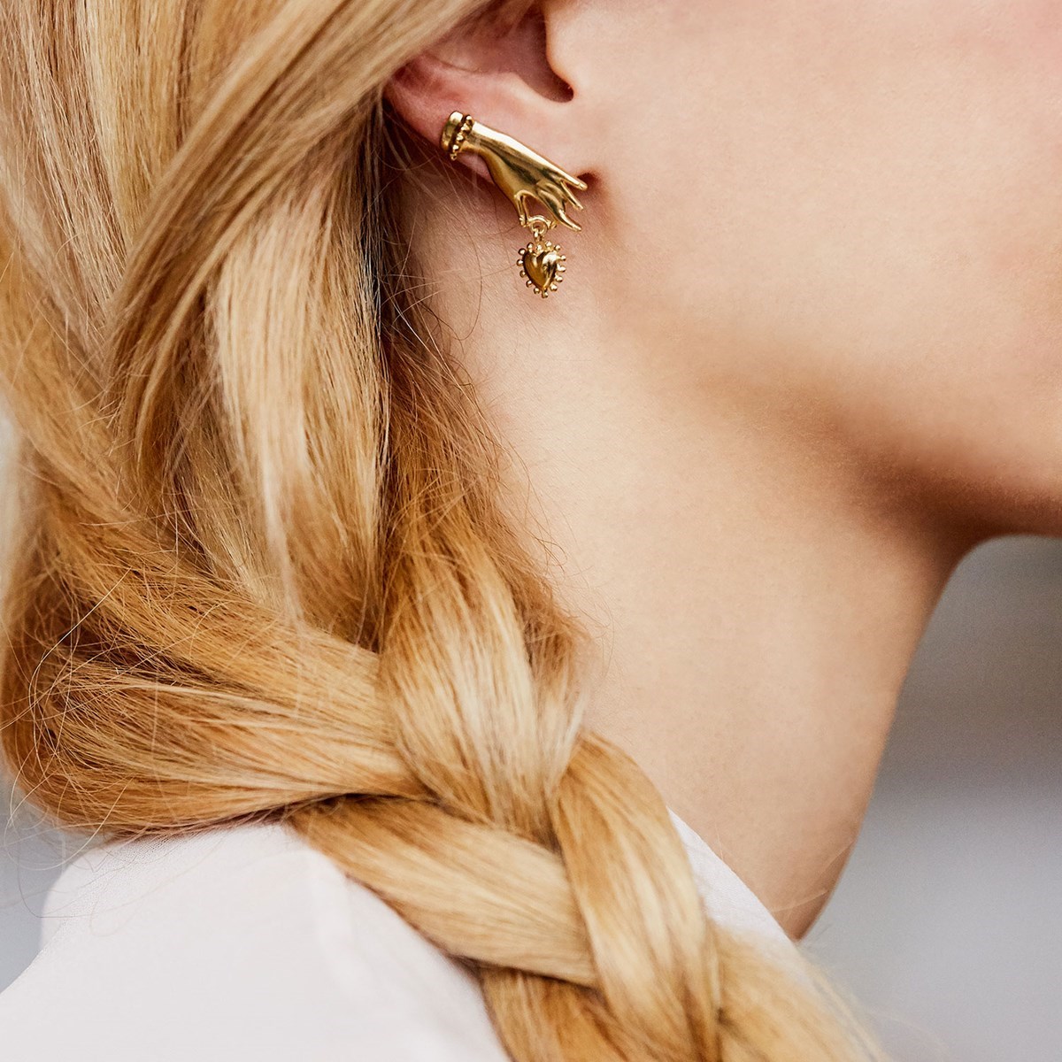 Boucles vermeil main et coeur