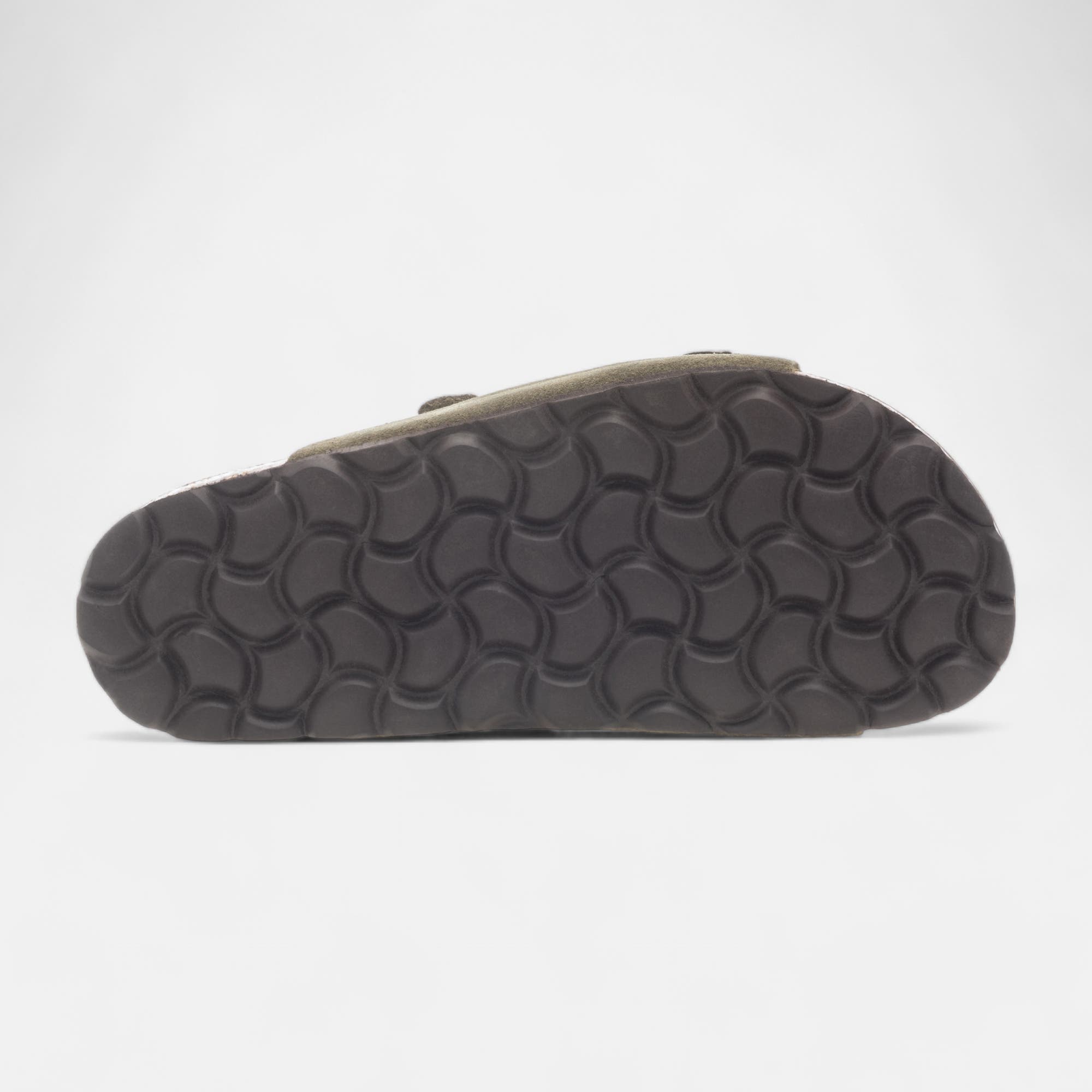 Mules semelle liège Garçon en cuir kaki
