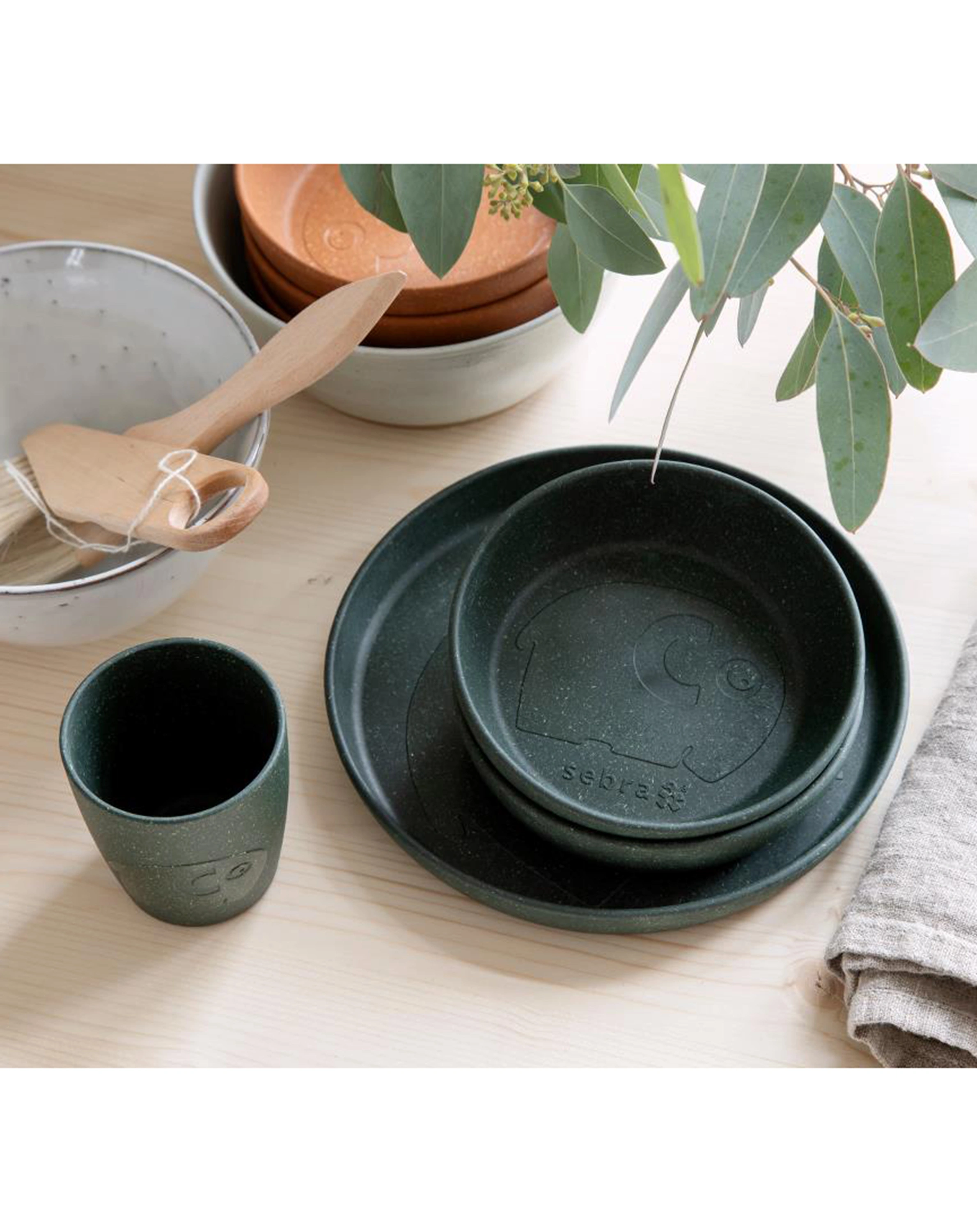 Geschirr-Set MUMS 3-teilig in bottle green