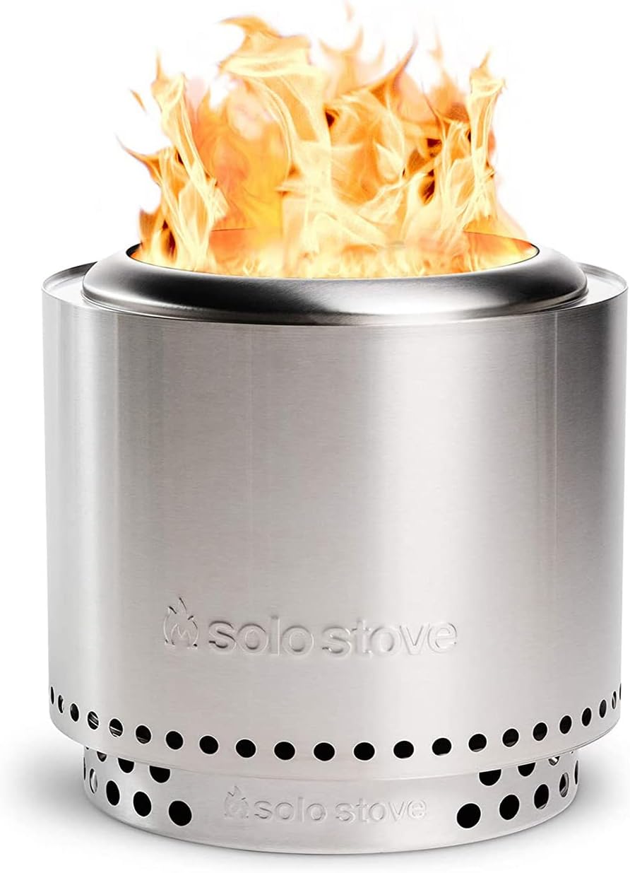 Solo Stove Feuerschale Ranger 2.0 mit Standfuß | Feuerstelle zur Raucharmen Holzverbrennung, Herausnehmbare Auffangschale, Mobile Outdoor Feuertonne für Unterwegs, Edelstahl, 38 x 41,5 cm, 7,3 kg