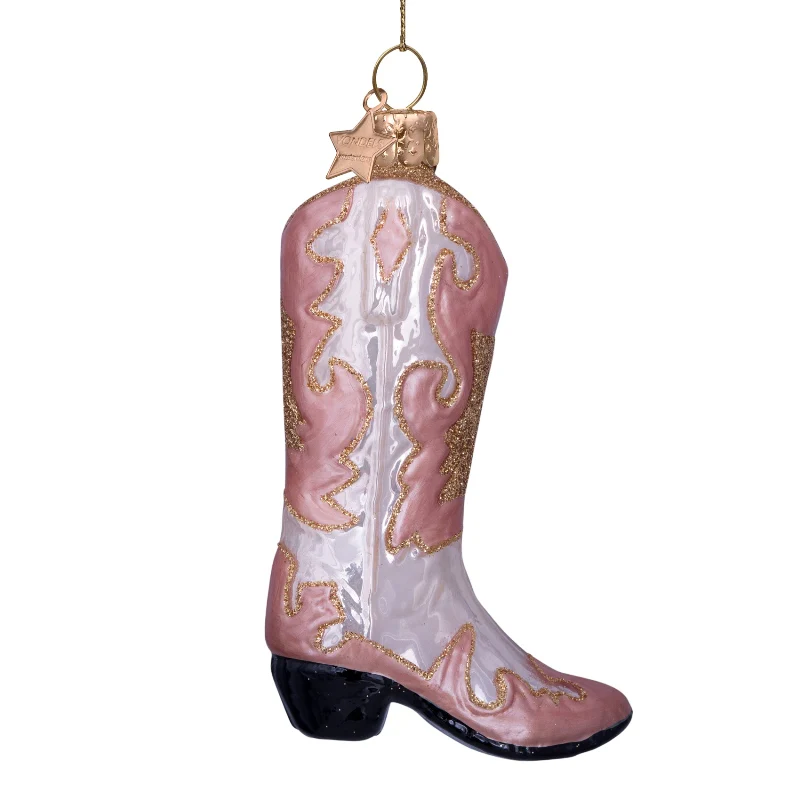 Vondels  Cowboystøvle juleophæng - H12 cm.