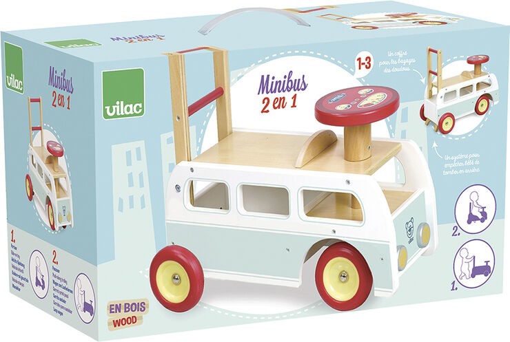 VILAC Vilac - Gåvogn - 2 i én retro bus