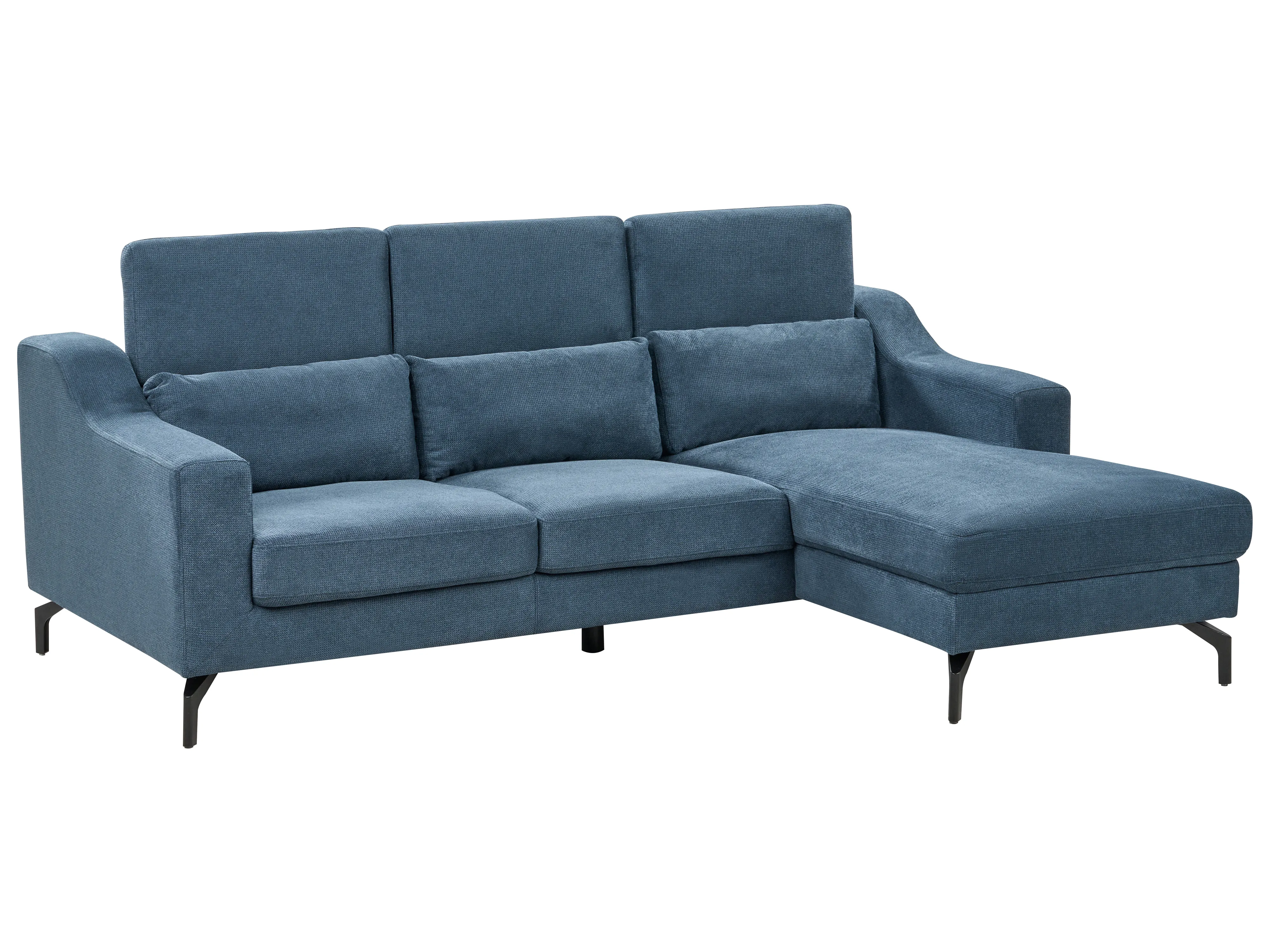 Hoekbank 4-zits GLOSLI Stof Marineblauw linkszijdig