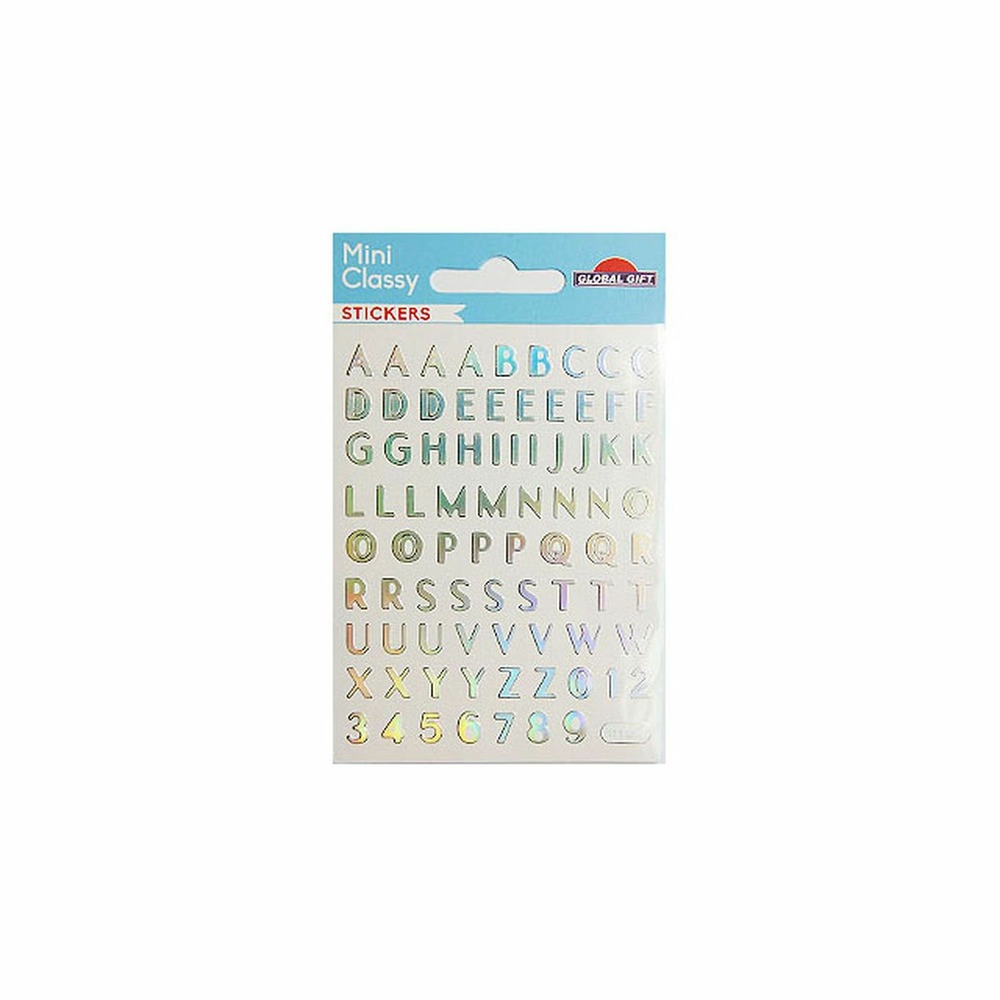80 autocollants - alphabet - brillant - 1,8 cm