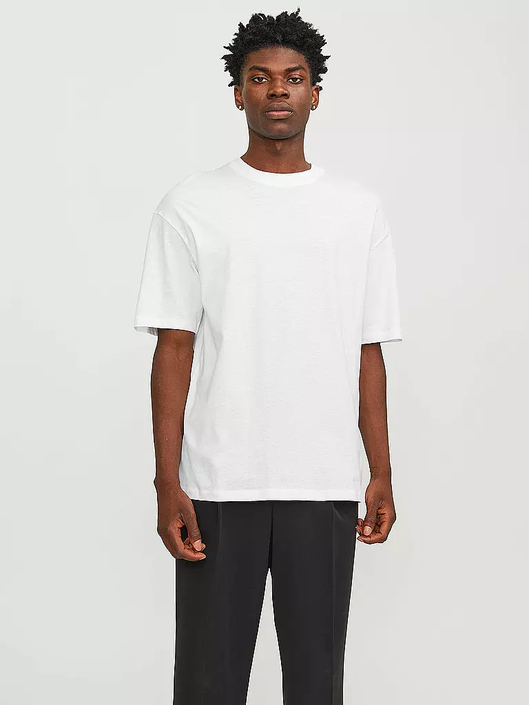 JACK & JONES T-Shirt JJEBRADLEY weiss