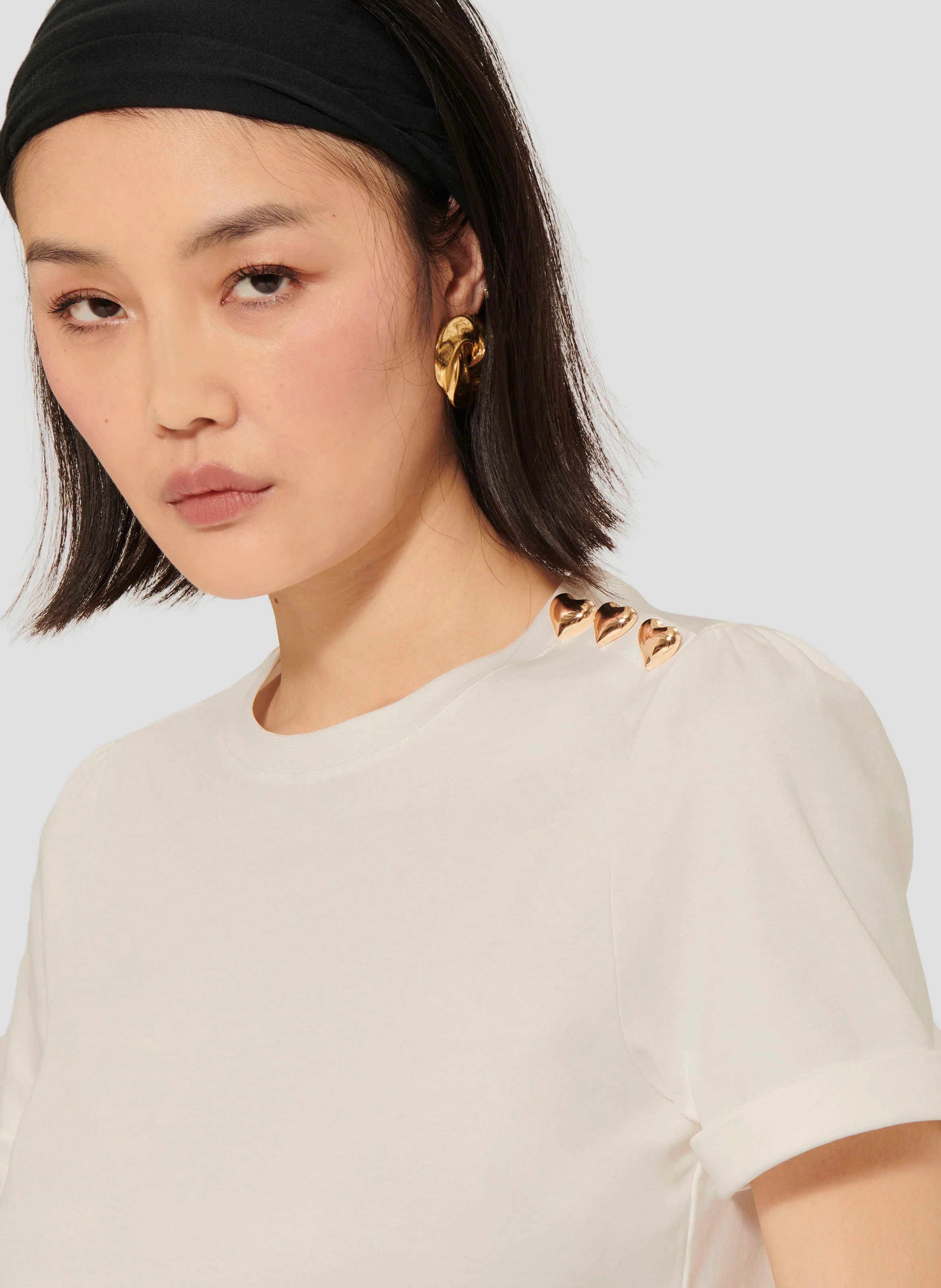 TAMPA - Tee-shirt col rond en coton | Blanc