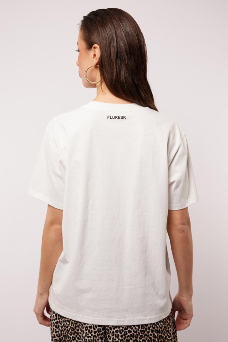 Fluresk witte dames t-shirt