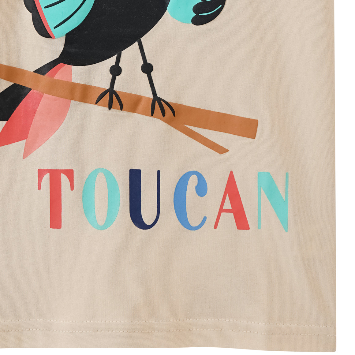 Topolino Kinder T-Shirt mit Tukan-Motiv beige