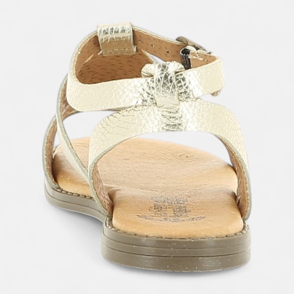 Nu-pieds Fille en cuir or