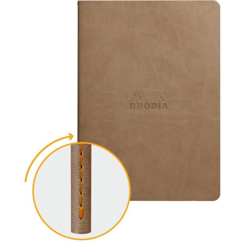 Rhodiarama piqûre textile A5 64 pages dot papier ivoire 90 g