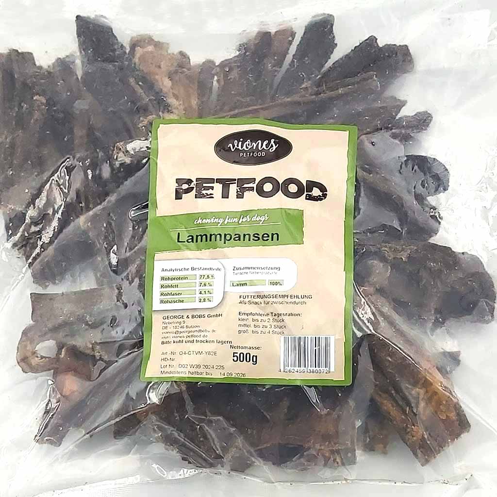 Hundesnack Lammpansen 500g MHD:14.9.26