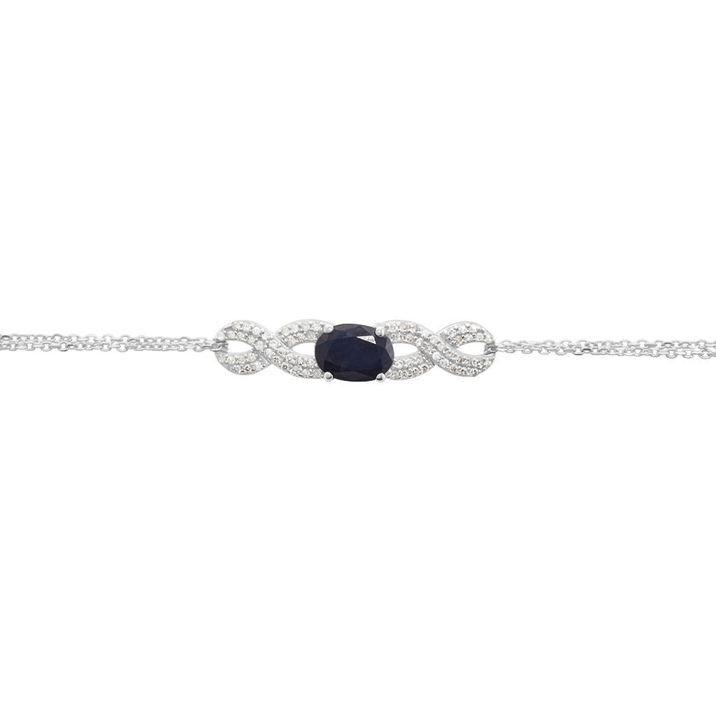 Bracelet Oceania Or Blanc Saphir Et Diamant