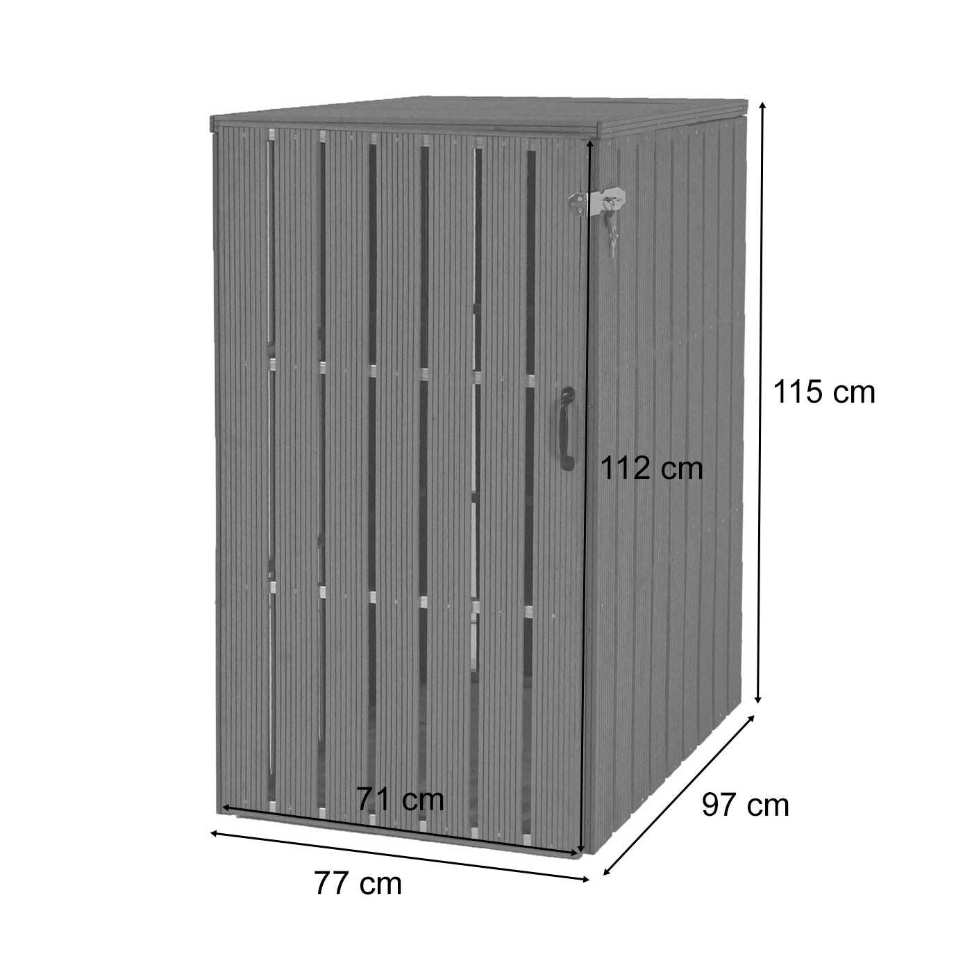 XL 1er-/2er-WPC-Mülltonnenverkleidung MCW-J28, Mülltonnenbox, Metall Holzoptik, erweiterbar ~ anthrazit