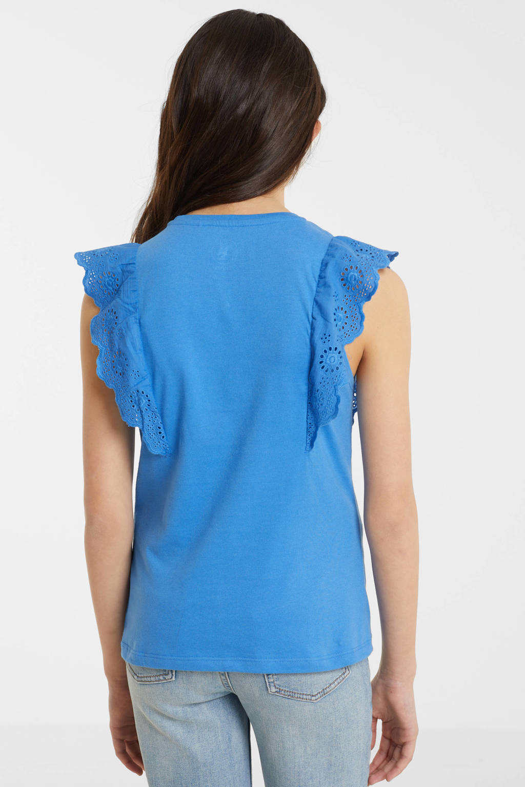 anytime T-shirt met printopdruk blauw