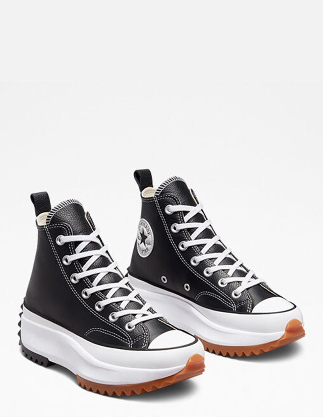 converse Sneakers Compensées Montantes Femme Run Star Hike Hi Noir/Blanc Cuir
