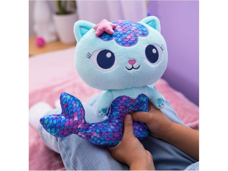 Spinmaster Funktionsplüsch Gabby‘s Dollhouse – MerCat 25 cm Katzen-Plüschfigur aus der beliebten Animationsserie