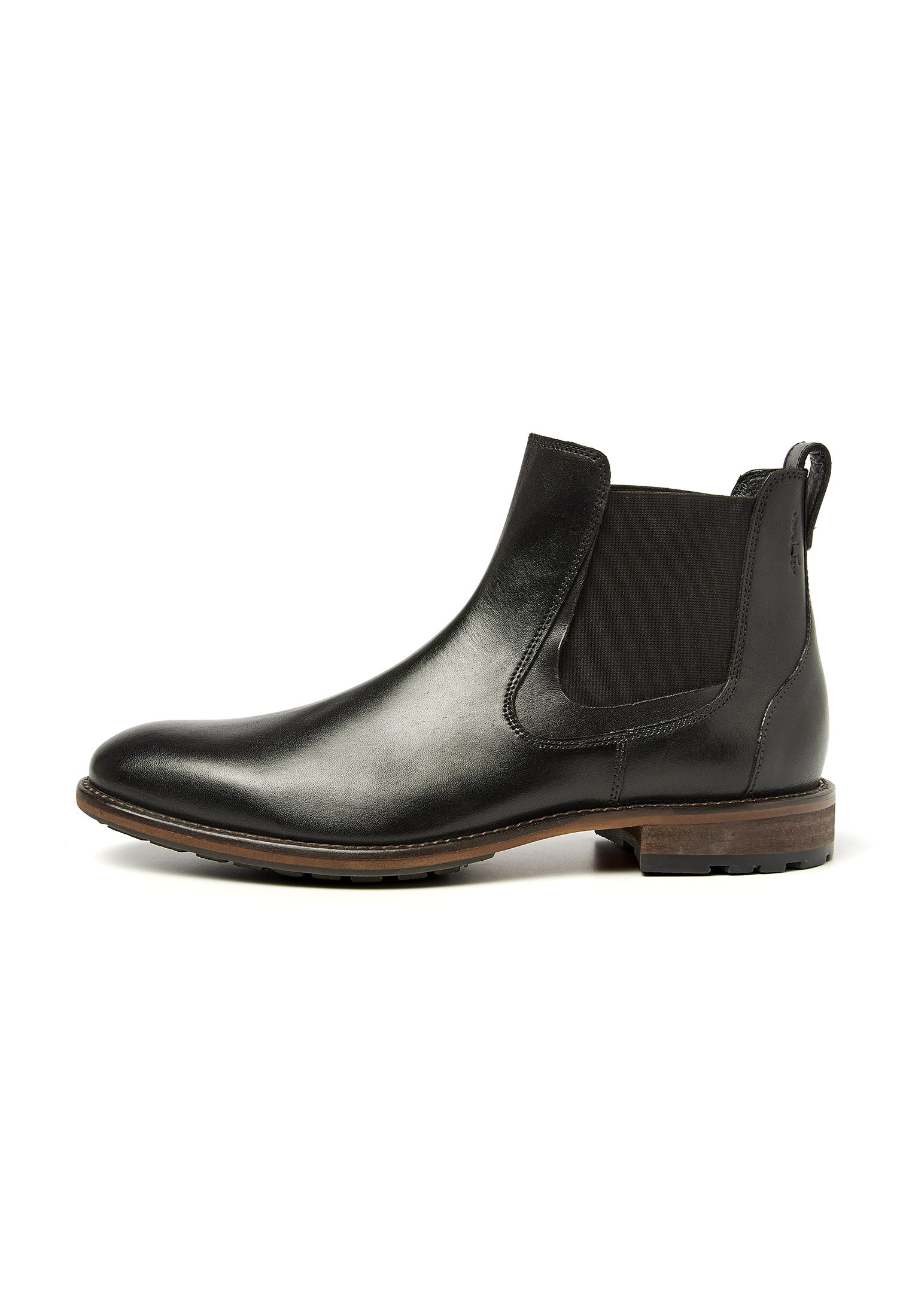Zwart gladleren Henry chelsea boot