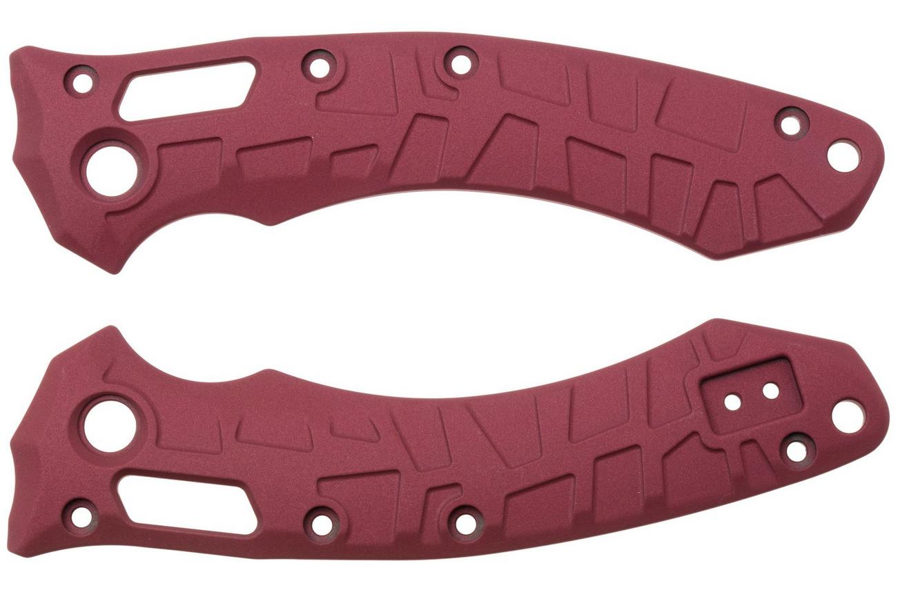 Lex Custom Microtech Amphibian Scales AMPHH320 Cerakote Cranberry Frost Titanium, handgreepschalen