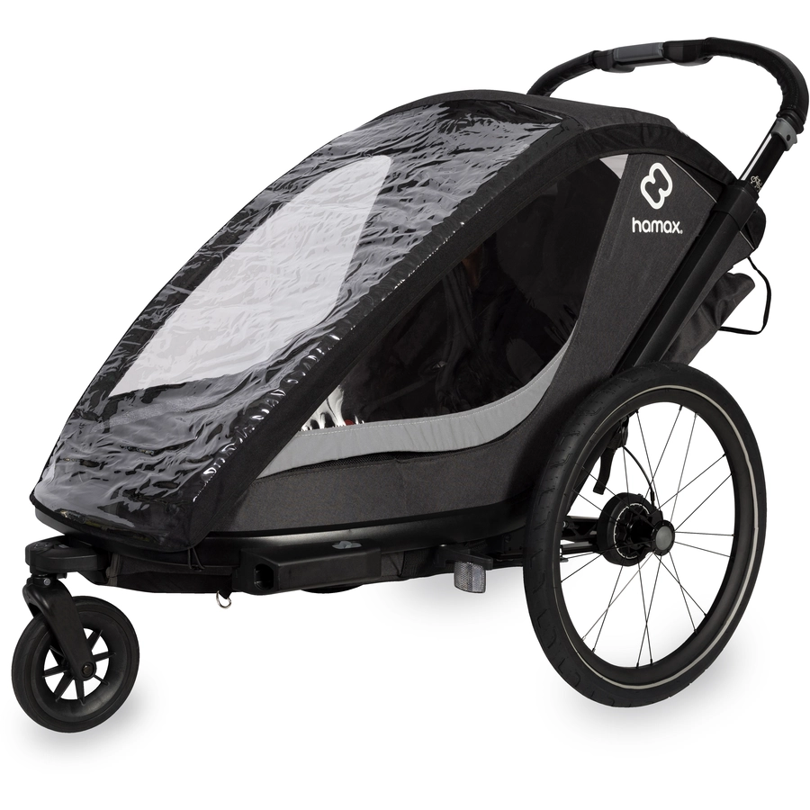hamax Kinderfahrradanhänger Cocoon Zweisitzer greyblack