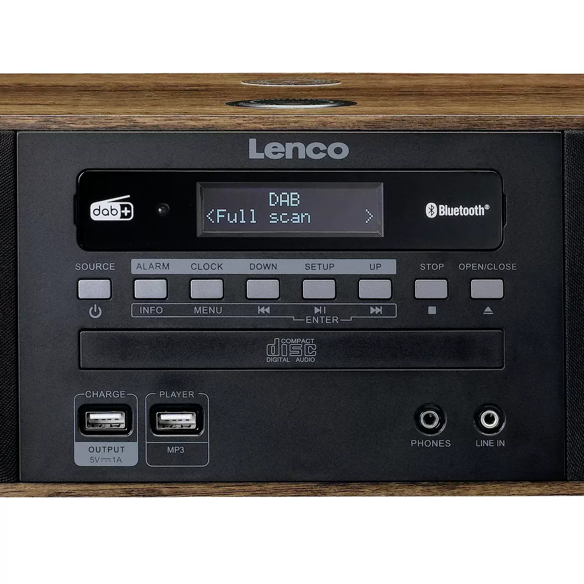 DAR-051WDWD DAB /FM Radio LENCO Schwarzbraun