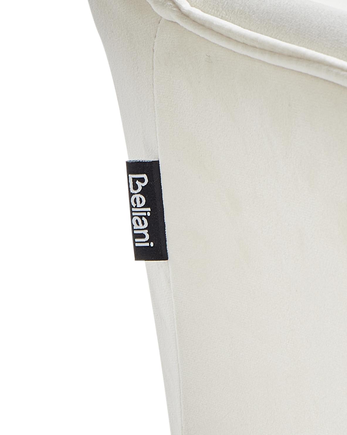 Set van 2 eetkamerstoelen JASMIN Fluweel Lichtbeige