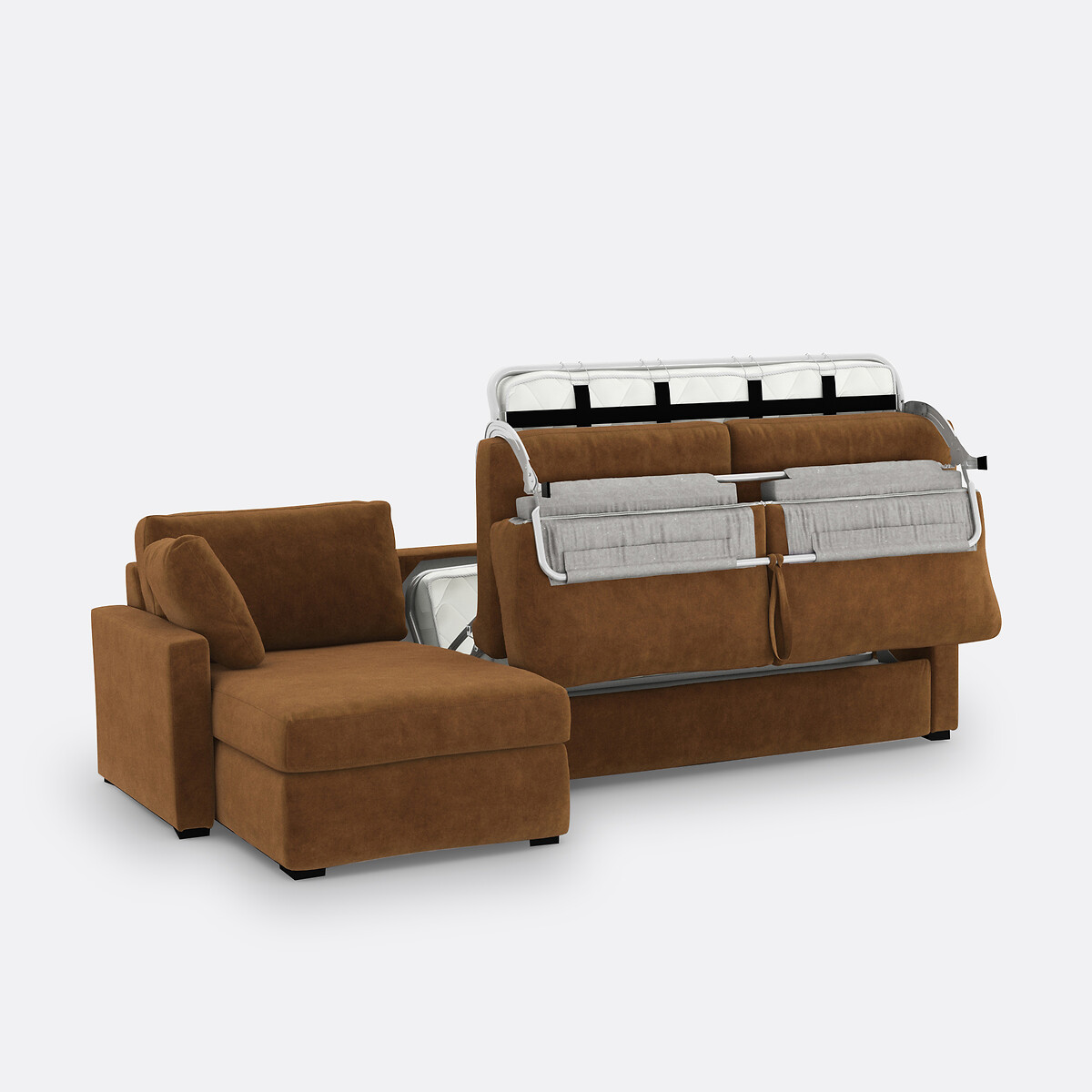 LA REDOUTE INTERIEURS<br>Sofá cama de canto em veludo, Bultex, Timor