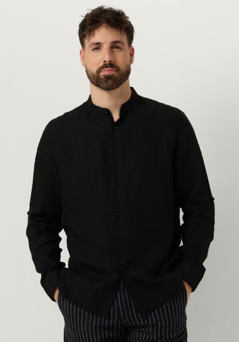 SELECTED HOMME donkerblauwe selected homme casual overhemd slhregkylian-linen shirt ls band