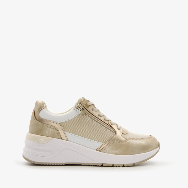 Blue Box dames sneakers beige goud