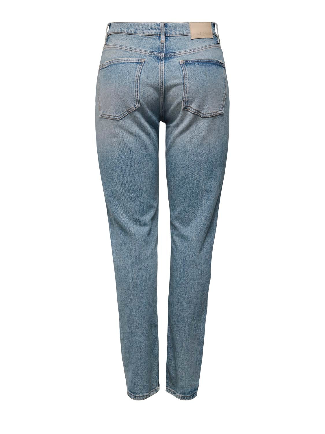 ONLEMILY Hohe Taille Gerade geschnitten Jeans Light Blue Denim