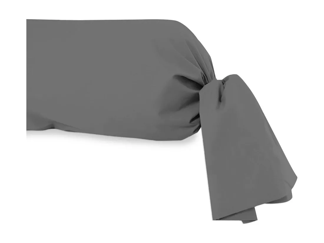 Taie de travsersin en coton 57 fils 45x205 cm UNI gris, par Soleil d'Ocre