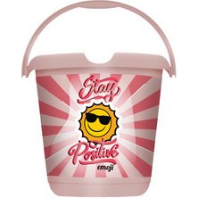 Seau à motif 'ilvie emoji best day', rond, 10 litres
