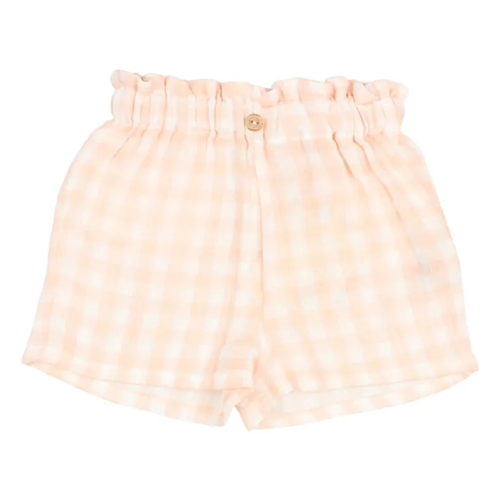 Búho Short Vichy Mousseline Bébé | Saumon