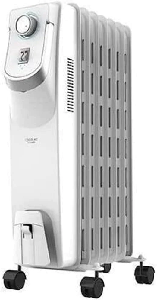 Radiateur à Bain d’Huile 7 éléments avec thermostat réglable 2000W gri