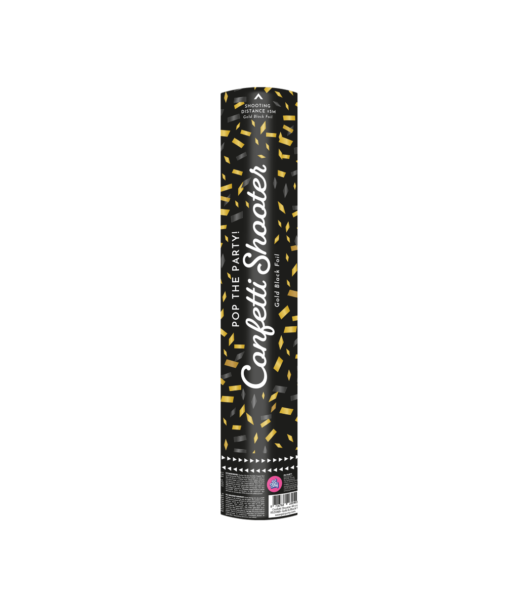 Goud Zwarte Confetti Kanon Folie Snippers 40cm