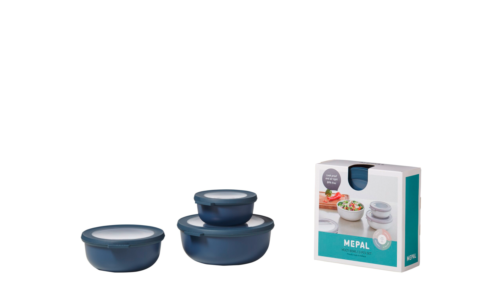 Mepal Cirqula Multischüsselset rund 3 teilig 350 / 750 / 1250 ml nordic black