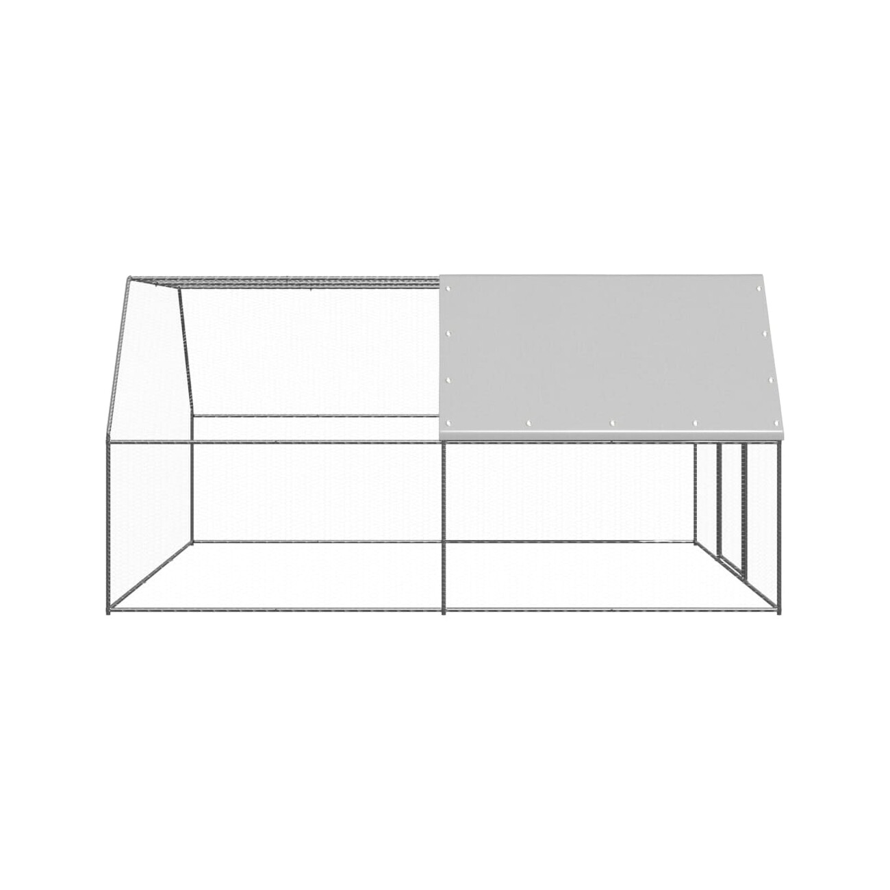 VidaXL Hühnerkäfig mit Teilüberdachung 3 m, 4 m, 2 m