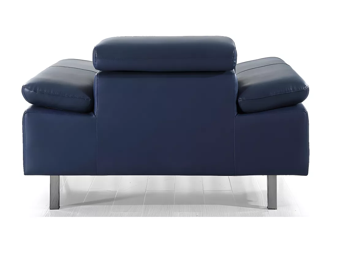 Fauteuil cuir Design LYAM Bleu